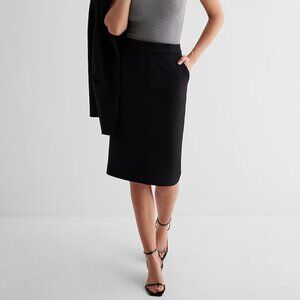 Express stretch twill black pencil skirt - M